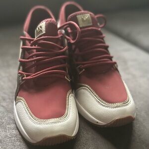Michael Michael Kors Woman Sneakers Burgundy Size 7 Leather, Synthetic fibers